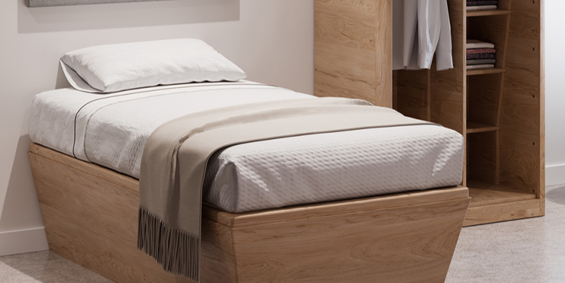 Living room with low-back sofa and light coffee table